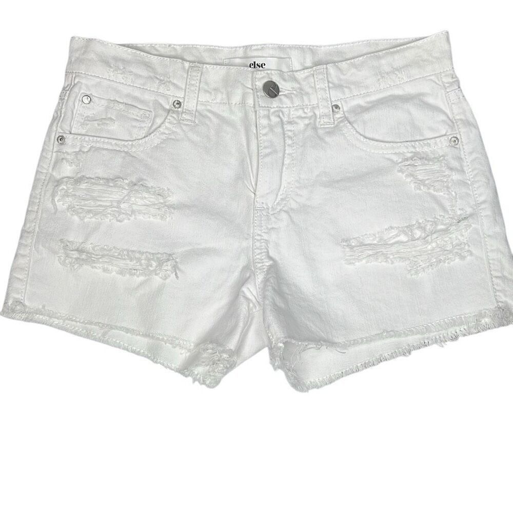 Else distressed white denim shirts 25